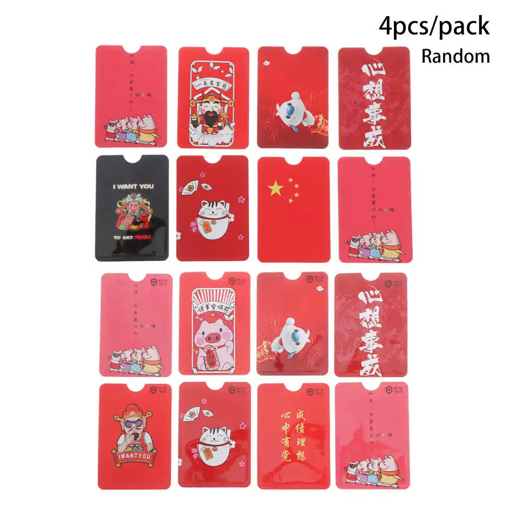 A-4pcs Random Send 4 шт. милый RFID анти-дегаузсинг банк держатель карты футляр для удостоверения личности автобус крышка карты Мода Алюминиевая фольга сумка Защита от кражи карты - Цвет: A-4pcs Random Send