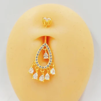 1pc Navel Rings Belly Button Ring 925 Sterling Silver CZ Navel Piercing Barbell Body Jewelry 5