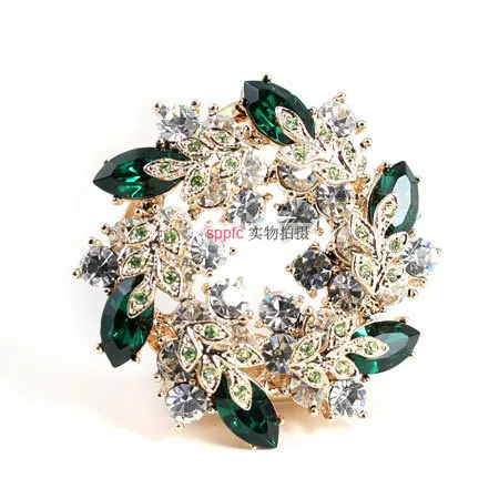 

New Style Europe And America Fashion Luxury Inlaid Zircon Delicate Floral Brooch Popular Ornament 20651