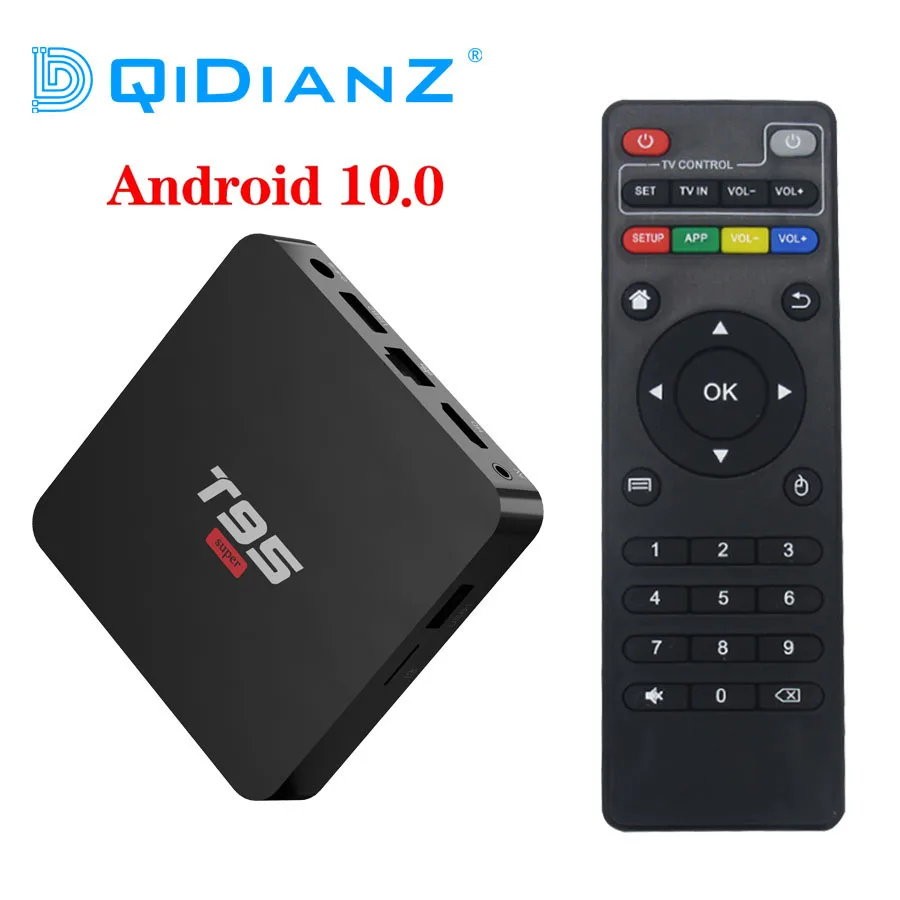 T95 супер Android 10,0 Smart tv Box Allwinner H3 GPU G31 2GB DDR3 ram 16GB 2,4G WiFi HD медиаплеер телеприставка