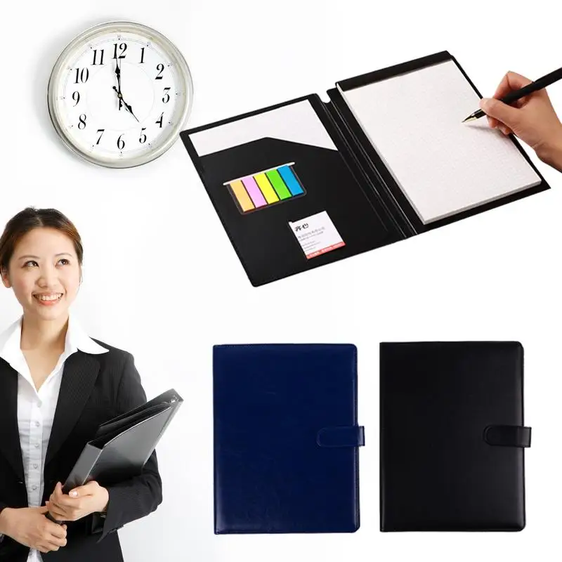 

A4 Document Folder Multifunctional Universal PU Leather Manager Organizer A4 File Folder Display Bag Stationery A4 File Holder