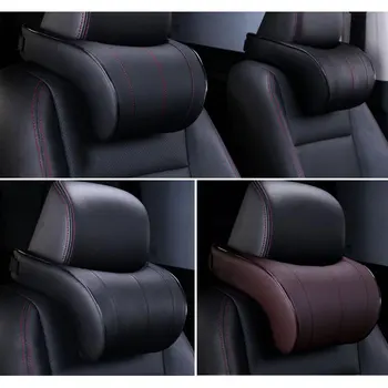 

New Auzan 1PCS PU Leather Auto Car Neck Pillow Memory Foam Pillows Neck Rest Seat Headrest Cushion Pad 3 Colors Neck Pillow