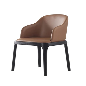 

Solid Wood Dining Chair Modern Simple Home Nordic Coffee Shop Table White Wax Backrest Hotel Restaurant