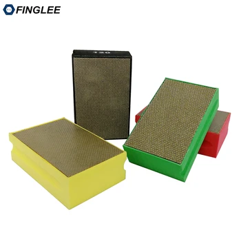 

FINGLEE 1pc Diamond Polishing Hand Pad, 90x55mm Foam Backed Pads for Polishing Glass Stone Metal,Grit 60 120 200 400