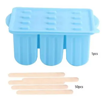 

12 Silicone Ice Cream Mold Handheld Popsicle Mold Diy Ice Cream Ice Tray Mold With 50 Ice Cream Sticks