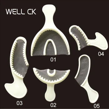 

5pcs/Pack Dental Impression Trays With Net Central Dentisty Odontologia Holder Durable Plastic Metal Materials Dentist Tools