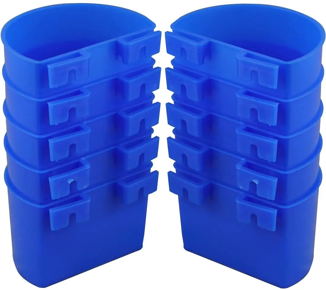10 PCS Bird Cage Cups Hanging Water Cup Bird Treats Cups Cage for Chickens with Hooks Plastic Feeding Watering Supplies Feeder