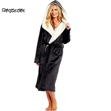 Женская зимняя плюшевая бархатная удлиненная шаль с капюшоном, халат, домашняя одежда для женщин, халат с длинными рукавами, пальто, ночные рубашки# g3