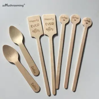 

wedding table decorations centerpieces Personalized coffee drink stirrers teaspoons dessert spoons pack of 100