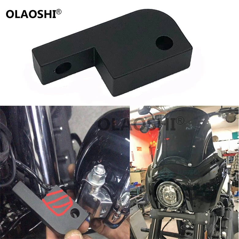 49mm Black Headlight Fairing Extension Block For Harley Sportster XL Dyna 39mm 49mm Black Headlight Fairing Extension Block For Harley Sportster XL Dyna 39mm