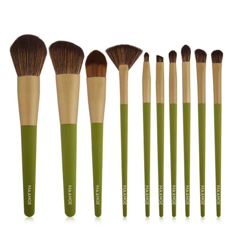 10Pcs Makeup Brushes Set Foundation Loose Powder Brush Eye Shadow Brush Eyebrow Blush Brush Fan Brush Kit Hot Selling