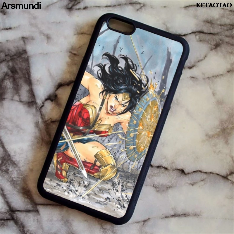 KETAOTAO Super DC Comics Heroes Wonder Woman Logo Phone Cases for iPhone 4S 5S 6S 7 8 X PLUS Case Soft TPU Rubber Silicone |