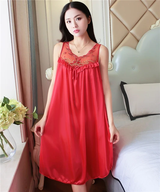 High Quality Sexy Lingerie Net Gauze Lace Embroidery Sheer Long Night Dress  Nightgowns Sleepshirts Women Nightwear Y19042803 From Huang02, $14.64