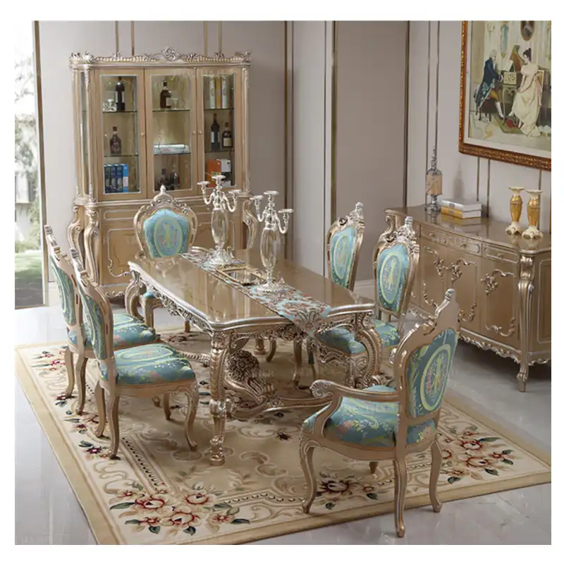 Luxury dining table sets with rotating centre dinning ...