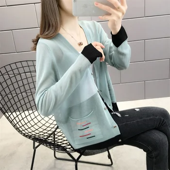 

6091 (west room upstairs 1 ranked no. 4) spring with new thin ice clip color knitting cardigan 35