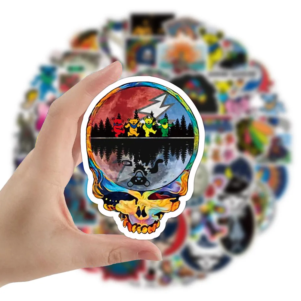 

10/50PCS Rock Music Cool Grateful Dead Stickers DIY Car Bike Travel Luggage Phone Laptop Waterproof Classic Toy Decal Sticker