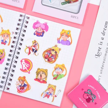

Mohamm 40 Sheets Sailor Moon Series Creative Hand Account Note Holiday Gift Decoration Scrapbooking Stationary School Supplies