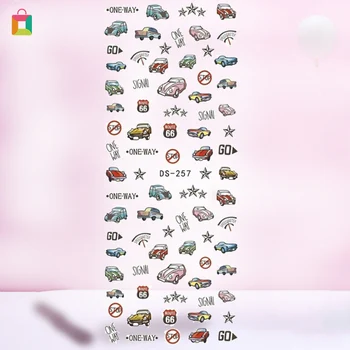 

DIY water transfer nail stickers car and feather color pattern nail art decoration decals BB2