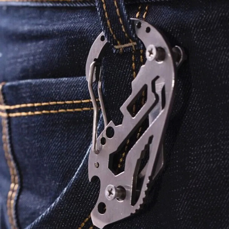 

Multifunction EDC Tool Stainless Steel Key Holder Organizer Clip Folder Keyring Keychain Case Outdoor Survival Travel Tool