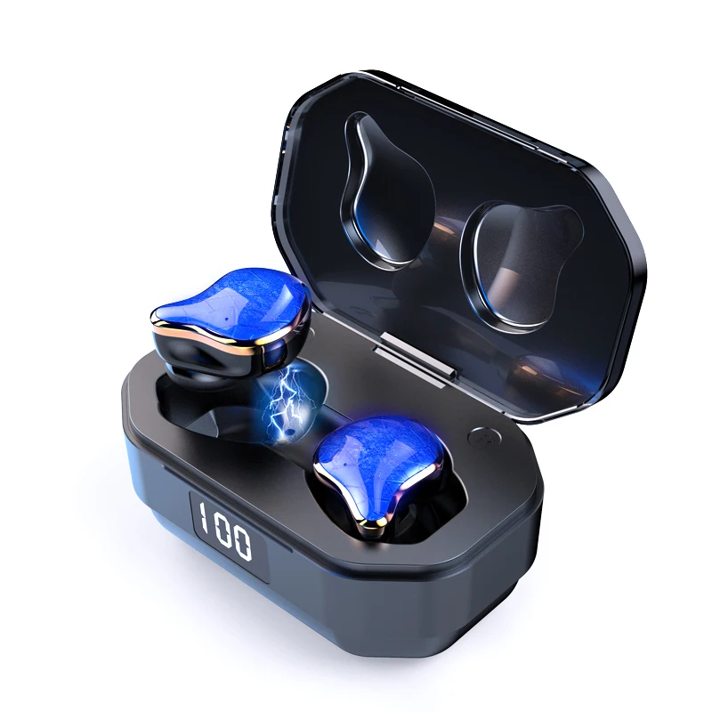 Bluetooth 5,0 наушники TWS беспроводные наушники Blutooth наушники гарнитура спортивные наушники игровая гарнитура PK HBQ - Цвет: Blue