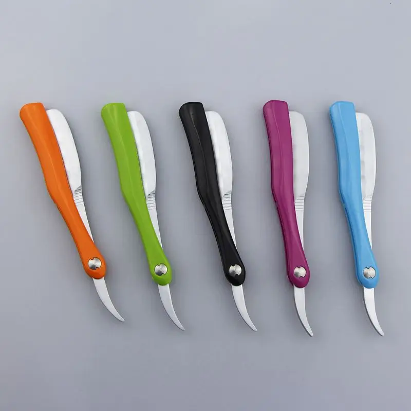 Feather Folding Shaver Holder Candy-colored Handle Manual Beard Haircut Personalized Hair Razor Replaceable Blade