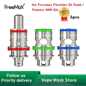 

5pcs Original Freemax Fireluke 22 Mesh Coil 0.5ohm DTL & 1.0/1.5ohm MTL Mesh Coil for Freemax Fireluke 22 Tank / Twister 30W Kit
