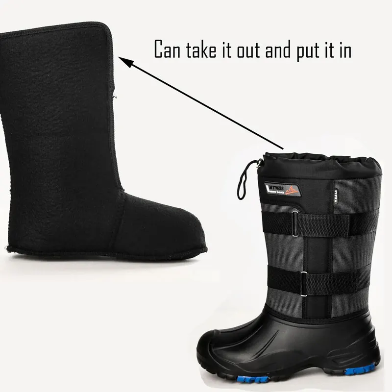 Outdoor Winter Snow Fishing Boots Waders Hunting Boot Fishing Caza Snow Waterproof Shoes Non-slip with Steel Nails Camping Boots