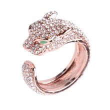 Классическое женское регулируемое кольцо модное Кристальное инкрустированное кольцо Леопард личность унисекс открытие кольцо с изменяемым размером вечерние ювелирные изделия подарок