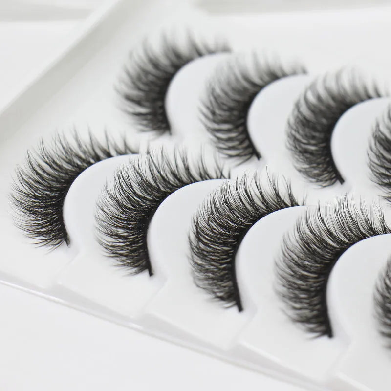 

YOKPN Natural False Eyelashes 3D Multi-layer Multi-layer Eyelashes Grinding Tip Simulation Daily Life Makeup Eyelash 5 Pairs