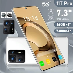 Android12.0 Fashion Original 11T Pro Global Version Mobile Phones 7.3Inch Full Screen смартфоны Smartphone 7300mah Battery Phone