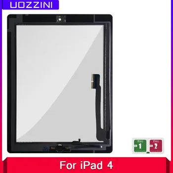 

2 Pcs LCD Outer For iPad 4 4th Gen A1458 A1459 A1460 9.7" Touch Screen Digitizer Front Glass Panel Replacement Home Button