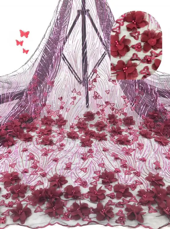 

Top sale 3d flower French net lace fabric JIANXI.C-94218 embroidery African tulle lace material