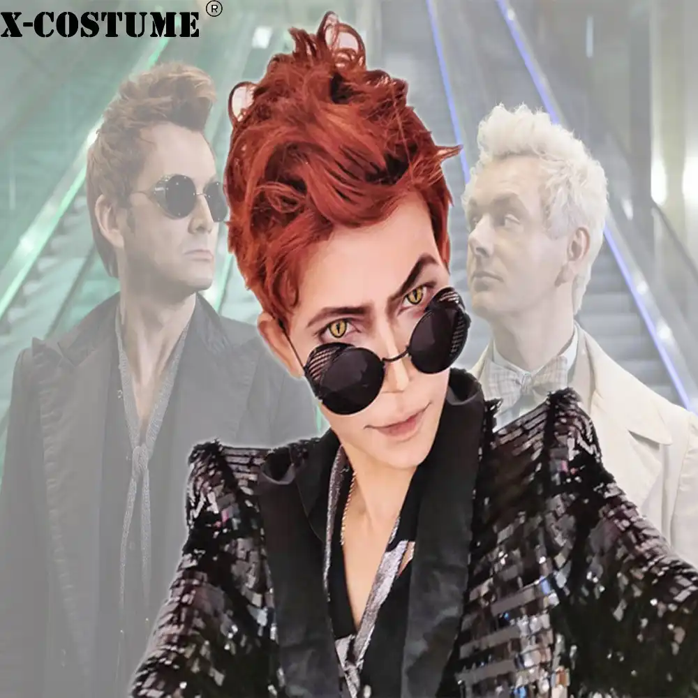 Crowley good omens wig Clearance