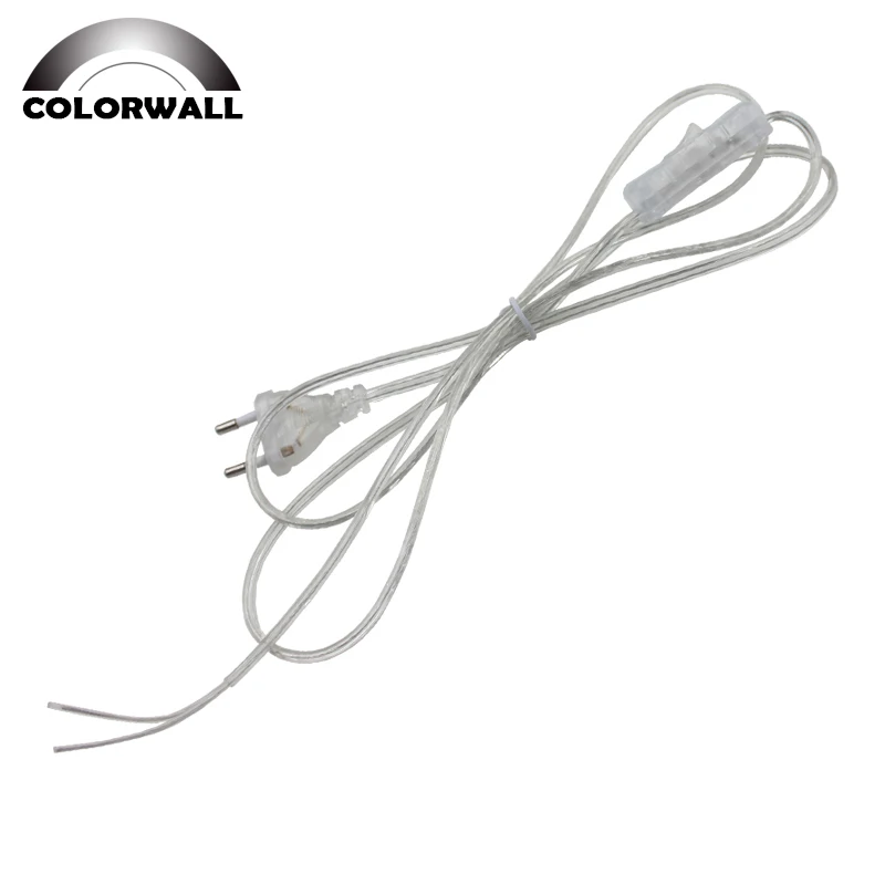 line Cable 1.8m On Off Power Cord For LED Lamp with Button switch EU/US Plug Light Switching Transparent Wire Extension | Обустройство