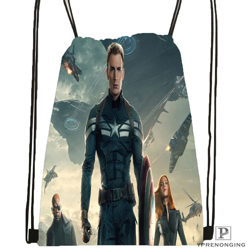 Пользовательские Мстители из комиксов Marvel походная сумка на шнурке для мужчин и женщин милый рюкзак дети ранец(черная спина) 31x40 см#180531-01-42