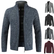 Jacket Men's Spring and Autumn Solid Color Knit Cardigan Sweater Slim Jacket Men's Baseball Collar 3XL Jacket Men's Spring and Autumn Solid Color Knit Cardigan Sweater Slim Jacket Men's Baseball Collar 3XL