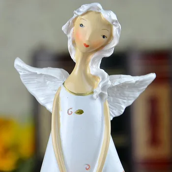 

2pcs Resin Ornaments Angel Mother and Daughter Elk Resin Crafts Decoration Gift for Home Office Room White