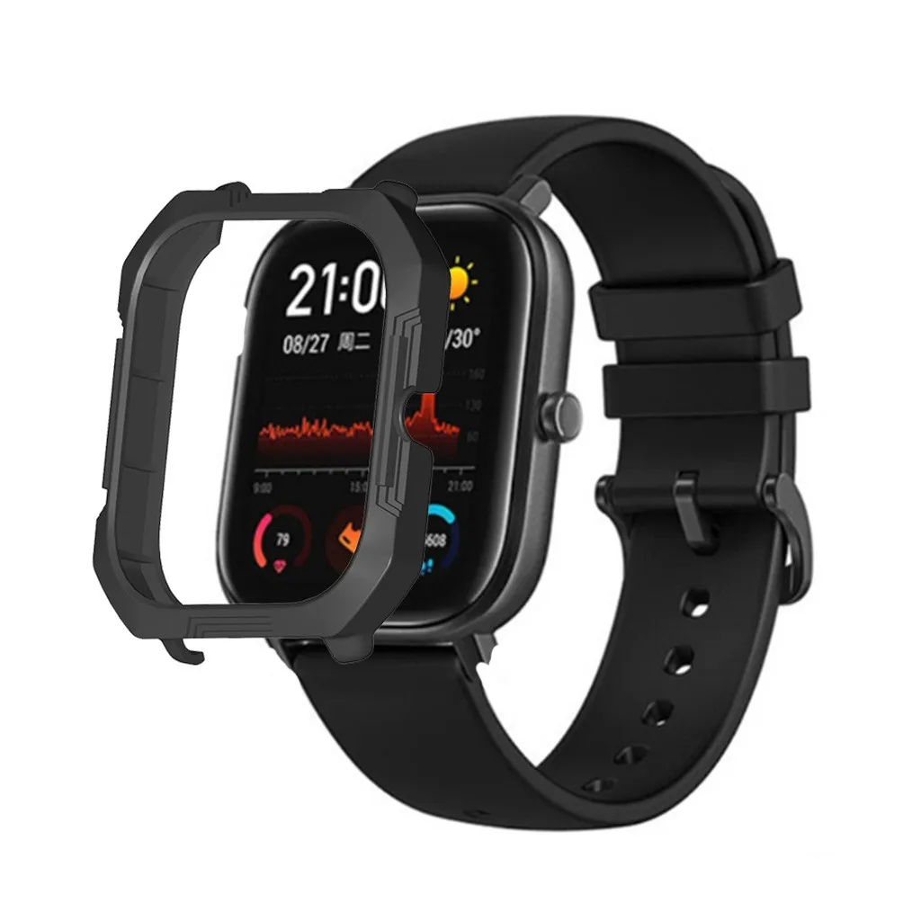 Сменный Чехол для часов из поликарбоната, защитная рамка для Xiaomi Huami Amazfit GTS Watch Explorer Edition - Цвет: BK