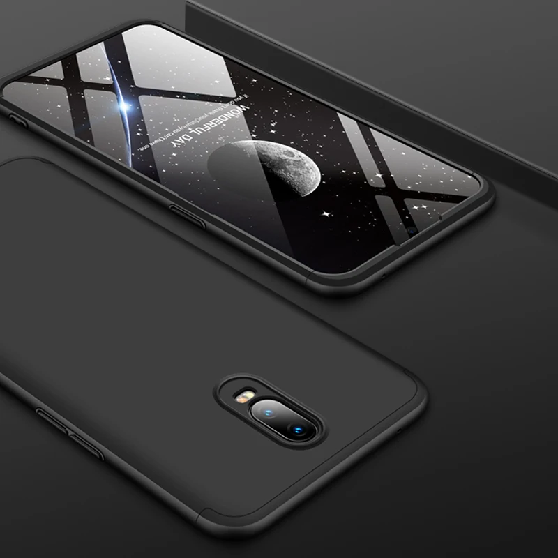 360 градусов чехол для OPPO R17 RX17 Neo R11S R11 R9S R9 R7S R7 F3 F1 плюс R15 A5S AX5S чехол 3 в 1 Жесткий ПК Защитный матовый чехол - Цвет: Черный