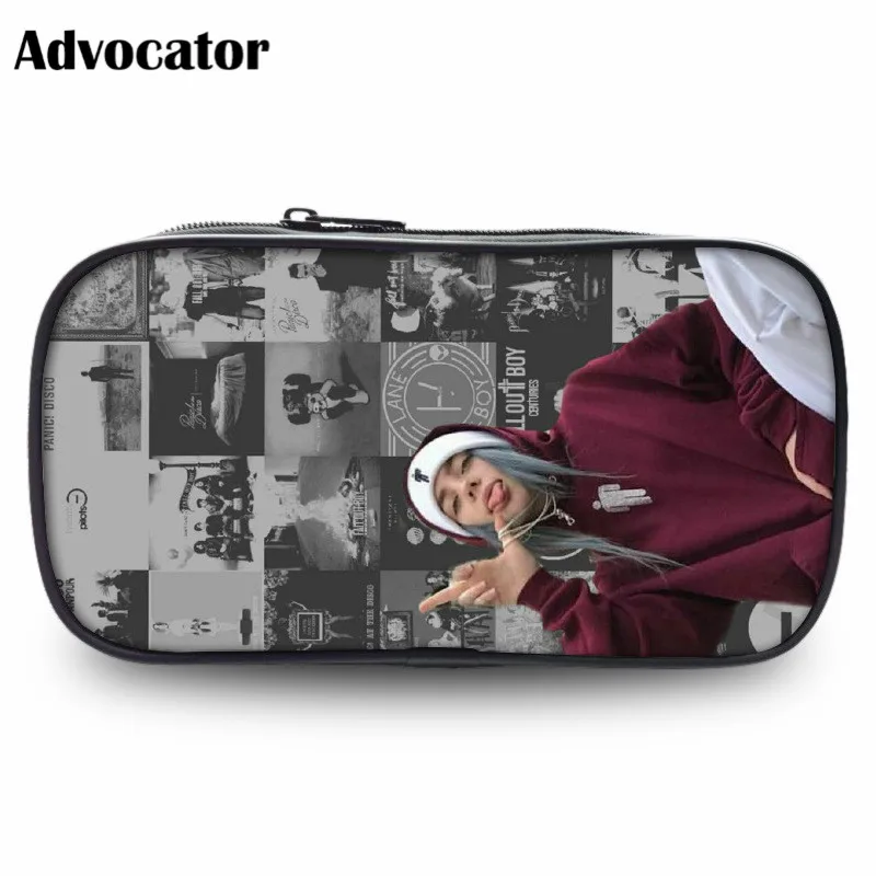 ALN2230K ADVOCATOR Горячая Billie Eilish узорчатый карандаш коробка для детей мальчиков девочек большой емкости макияж мешок косметичка для макияжа случае - Цвет: ALN2230K