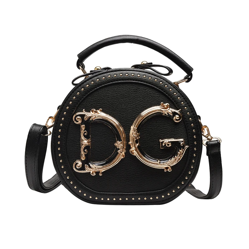 

Circular Crossbody Bags for Women Handbags Women Famous Brands Shoulder Bags Rivet Letter Fashion Leather Bags for Women 2019