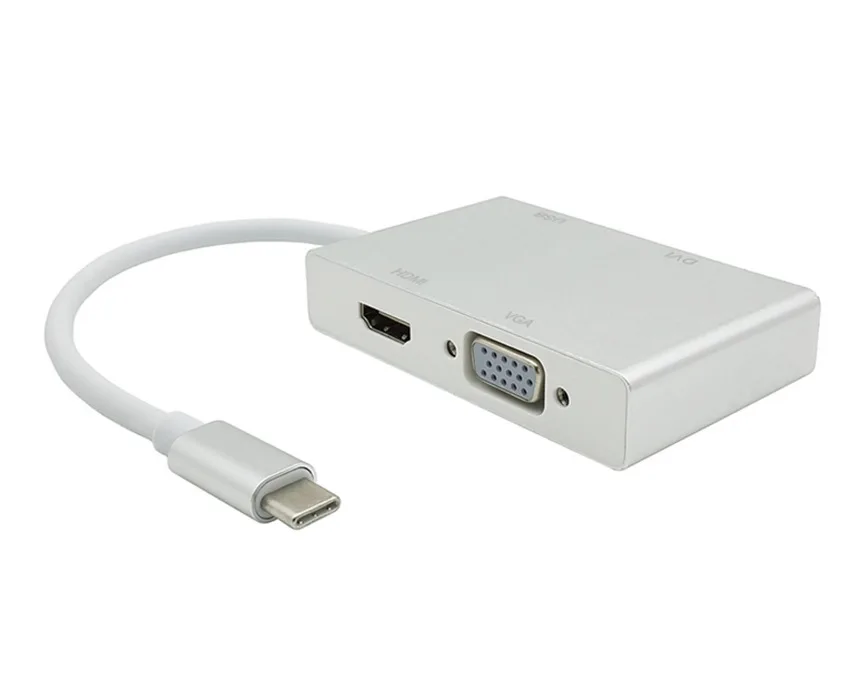 

Type-C to HDMI + VGA + DVI Four-in-One Adapter Usb3.1 to hdmi vga dvi Line