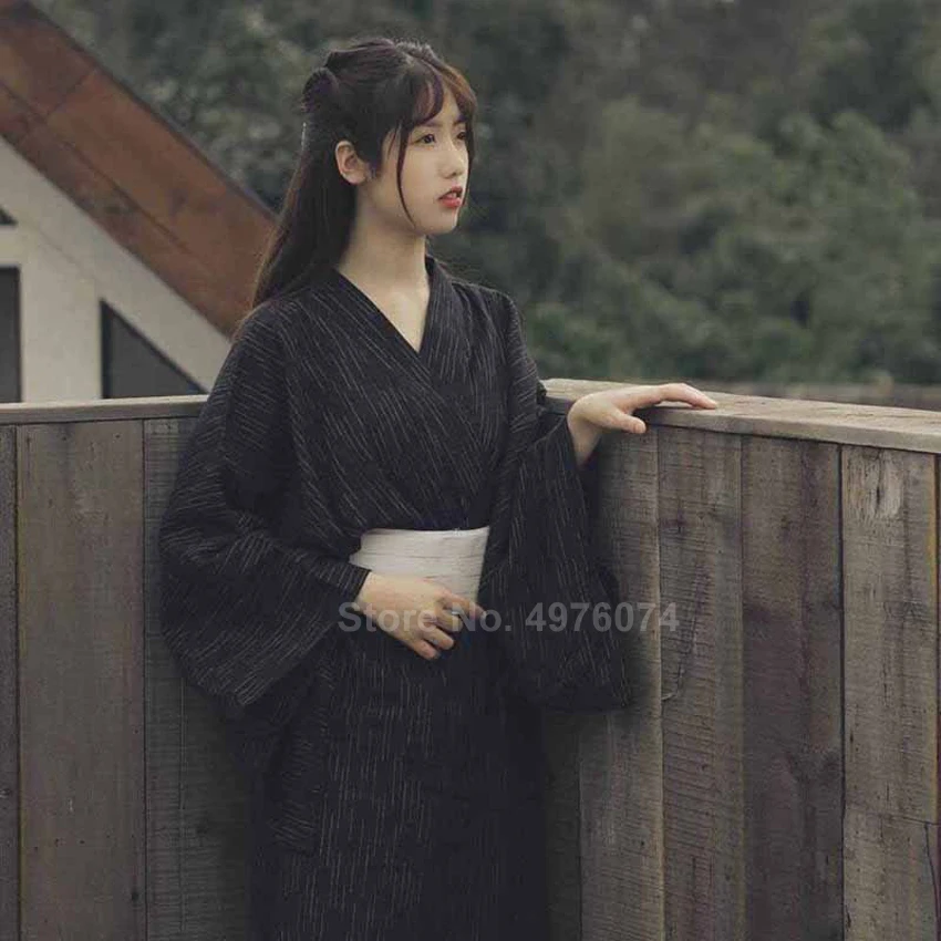 Traditional Japanese Women Kimono Dress Spa Sauna Bathrobe Yuakata with Belt Loose Plus Size Gown japanese kimono