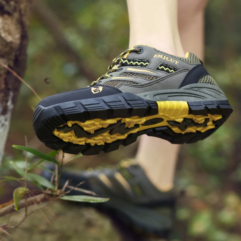 Breathable Hiking Shoes for Men Comfortable Junior Hiking Sneakers Male Brown Mountain Hiking Shoes Mens Non Slip Trekking Shoes