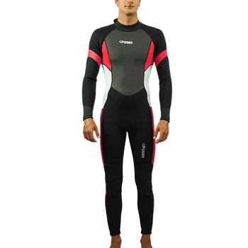 

HiSEA 1Pcs Men Siamese 3mm Neoprene Full Scuba Diving Suits Surfing Swimming Long Sleeve Keep Warm with Back Zip for Water Sport