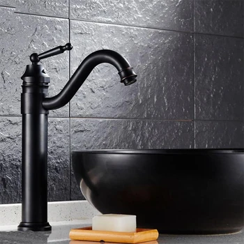 

Antique Copper Kitchen Faucet Lift-up Black Retro Washbasin Classic Hot And Cold Single Hole Kitchen Faucets DKF003