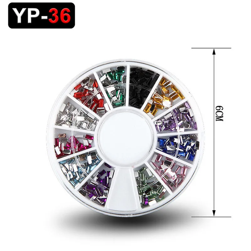 YP-36 1 колесо смешанные сцинтиллят DIY Стразы для ногтей для 3D блестящих ногтей Стразы для маникюра дизайн ногтей художественные украшения - Цвет: YP-36