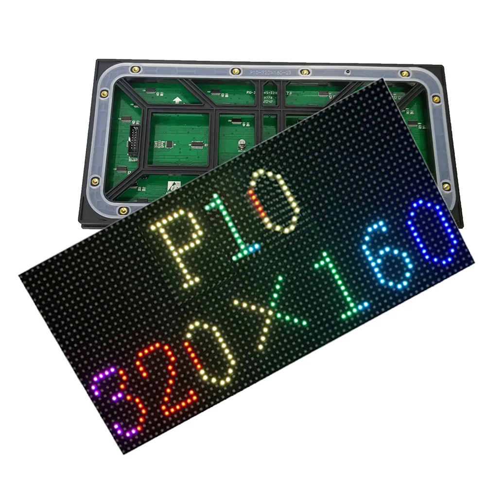 

Наружный P10 светодиодный экран модуль 320*160 мм поверхностное крепление SMD3535 RGB полноцветный HD водонепроницаемый Прямая продажа с завода