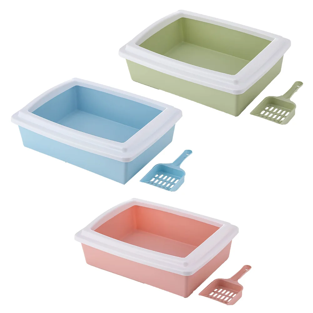 Semi-Enclosed High Fence Pet Cat Toilet Detachable Cat Litter Box Cat Toilet Dog Tray Clean Scoop Home Plastic Sand Box Supplies Semi-Enclosed High Fence Pet Cat Toilet Detachable Cat Litter Box Cat Toilet Dog Tray Clean Scoop Home Plastic Sand Box Supplies