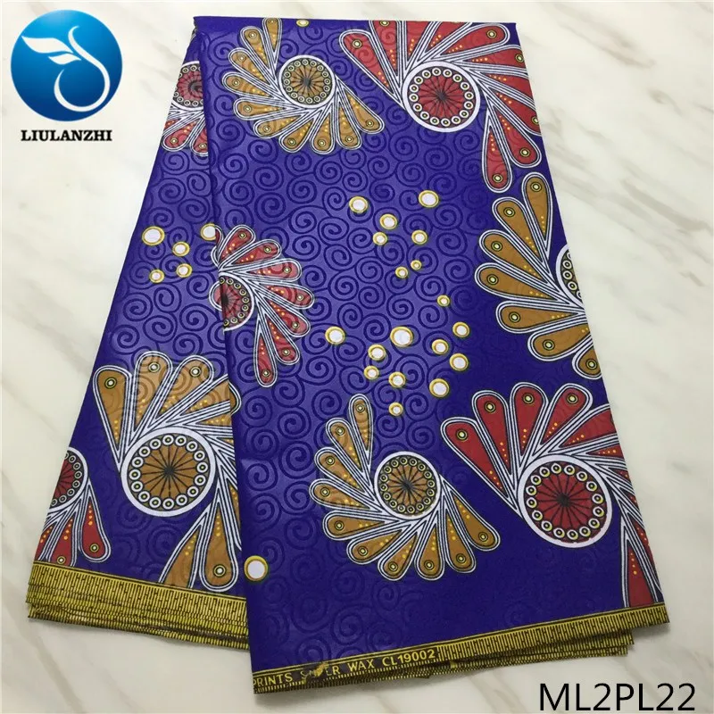 ML2PL22 LIULANZHI африканская восковая ткань,, восковые принты, ткань Анкара, восковая Полиэстеровая ткань для женщин, 6 ярдов, ML2PL21-ML2PL50 - Цвет: ML2PL22